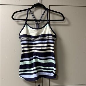 Lululemon Athletica Striped Tank Top - Navy and White